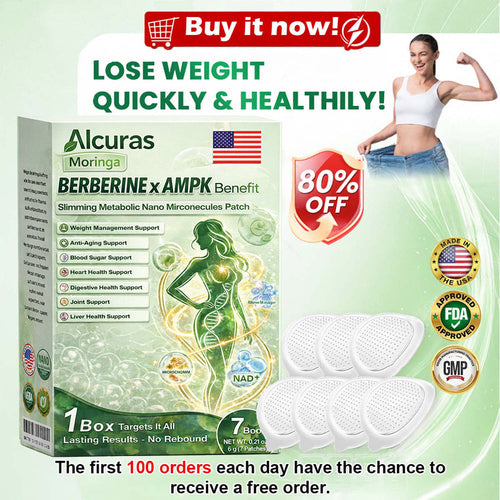 🌱Alcuras™ Moringa × Berberine × AMPK 8-Benefit Slimming & Metabolic Nano Microneedle Patch 🇺🇸  Just once a day · Visible changes in 7 days  ✅ For obesity, loose skin, diabetes, sleep apnea, joint issues, and more