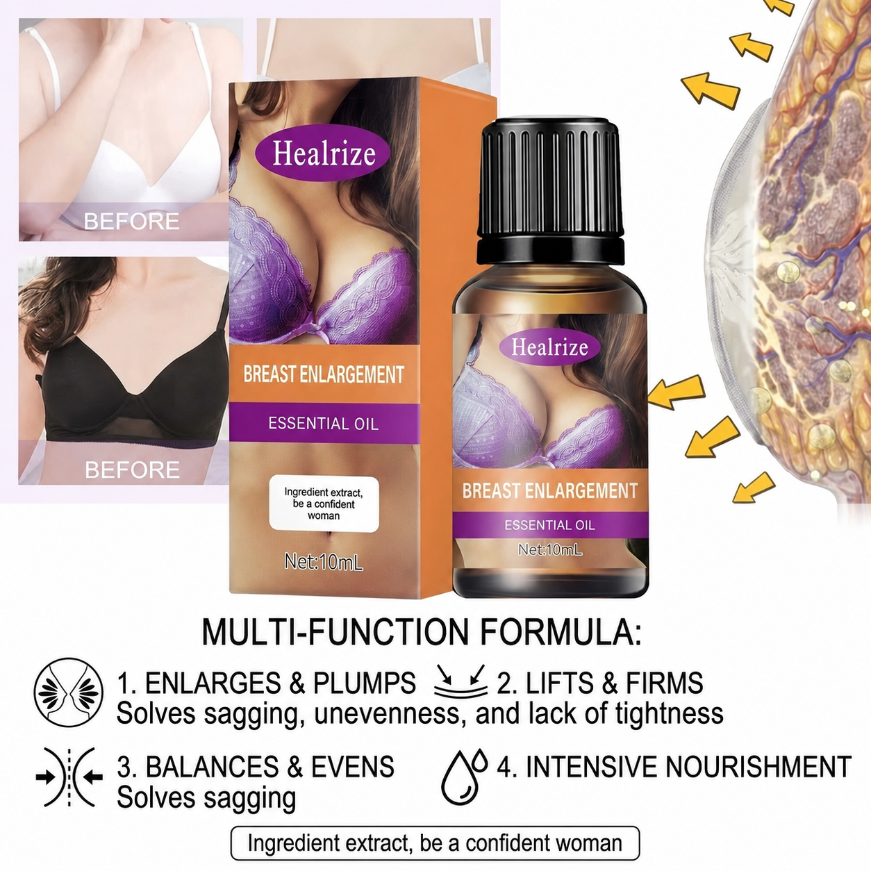 💖 Healrize® Natural Breast Enhancement Serum - Creates a firm and full bust shape Feel More Confident with a Fuller-Looking Bust,You can too.